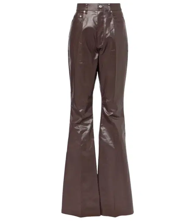 Rick Owens High-rise coated canvas straight pants