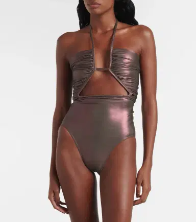 Rick Owens Metallic halterneck swimsuit | Thumbnail 3
