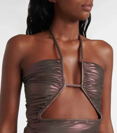 Rick Owens Metallic halterneck swimsuit | Thumbnail 5