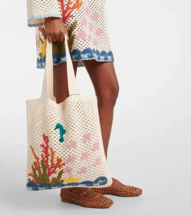 ALÉMAIS Alémais Splash appliqué crochet tote bag | Thumbnail 3