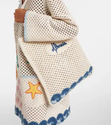 ALÉMAIS Alémais Splash appliqué crochet tote bag | Thumbnail 4
