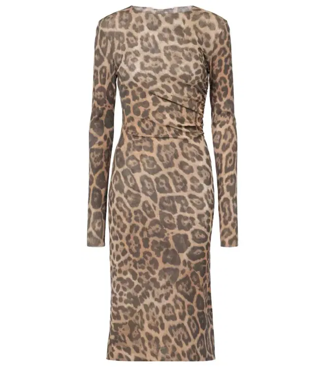 Stella McCartney Leopard-print midi dress