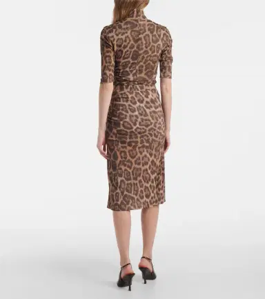 Stella McCartney Leopard-printed ruched midi skirt | Thumbnail 2