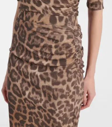 Stella McCartney Leopard-printed ruched midi skirt | Thumbnail 3