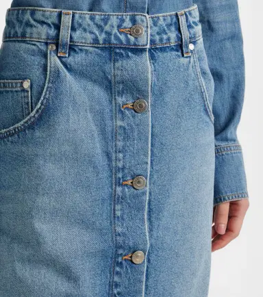 Stella McCartney Chain-detail denim midi skirt | Thumbnail 3