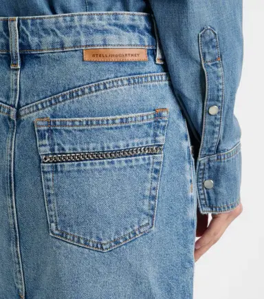 Stella McCartney Chain-detail denim midi skirt | Thumbnail 5