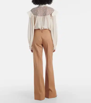 Stella McCartney Low-rise striped wool flared pants | Thumbnail 4