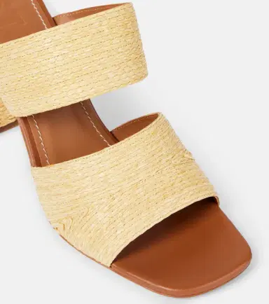 Staud Skylar raffia and leather mules | Thumbnail 3