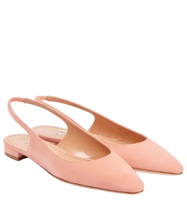Manolo Blahnik Sawra 10 suede slingback flats