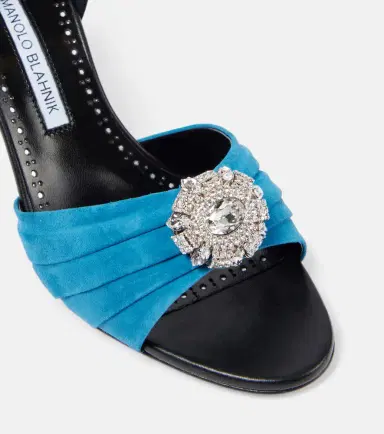 Manolo Blahnik Ansak 90 embellished suede mules | Thumbnail 3 Manolo Blahnik Ansak 90 embellished suede mules | Thumbnail 3