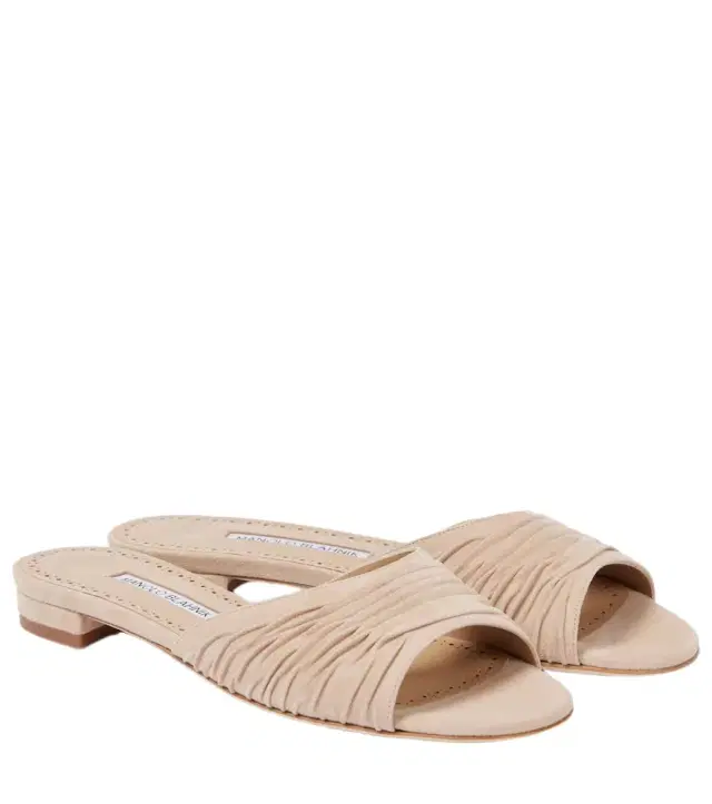 Manolo Blahnik Piruaflat 10 suede sandals