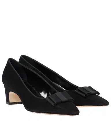Manolo Blahnik Reador bow-detail suede pumps | Thumbnail 1 Manolo Blahnik Reador bow-detail suede pumps | Thumbnail 1