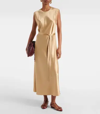 Joseph Garnier silk satin midi dress | Thumbnail 3