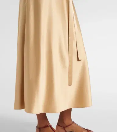 Joseph Garnier silk satin midi dress | Thumbnail 6