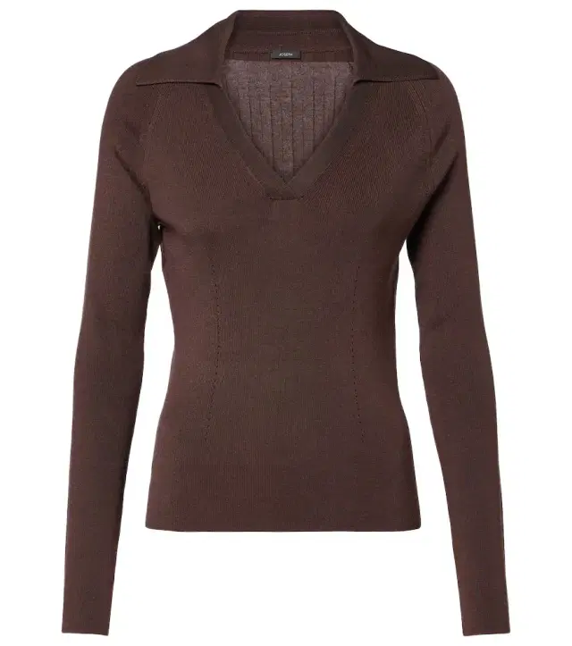 Joseph Ribbed-knit polo sweater
