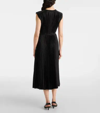Joseph Volta belted plissé satin midi dress | Thumbnail 3