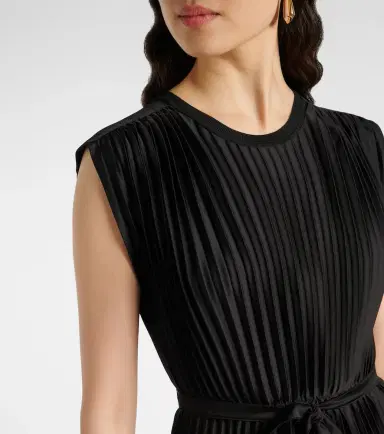 Joseph Volta belted plissé satin midi dress | Thumbnail 4