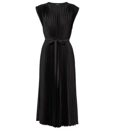 Joseph Volta belted plissé satin midi dress | Thumbnail 1