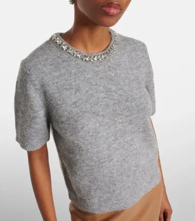 Velvet Layton embellished alpaca and wool-blend top | Thumbnail 4