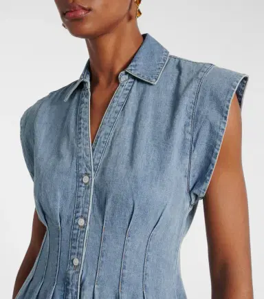 Veronica Beard Ruben denim midi dress | Thumbnail 6
