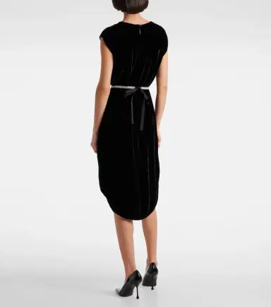 Velvet midi dress | Thumbnail 3