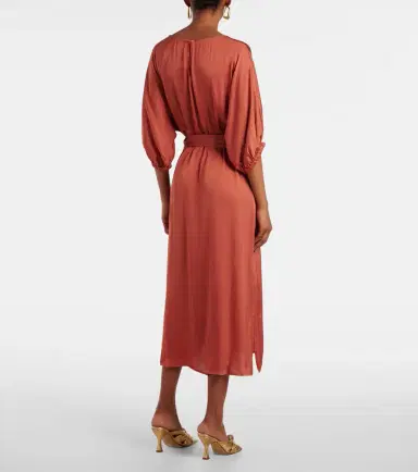 Velvet Laurel satin midi dress | Thumbnail 3