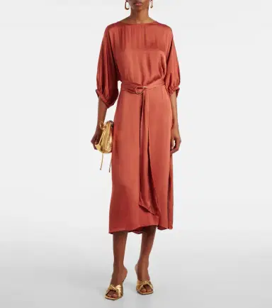 Velvet Laurel satin midi dress | Thumbnail 5
