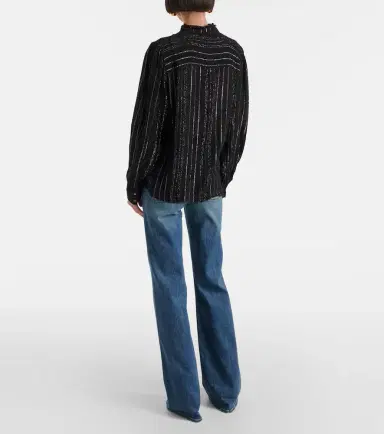 Velvet Striped lamé blouse | Thumbnail 3