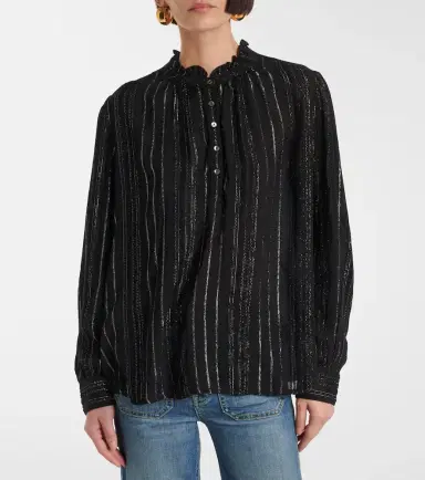 Velvet Striped lamé blouse | Thumbnail 4