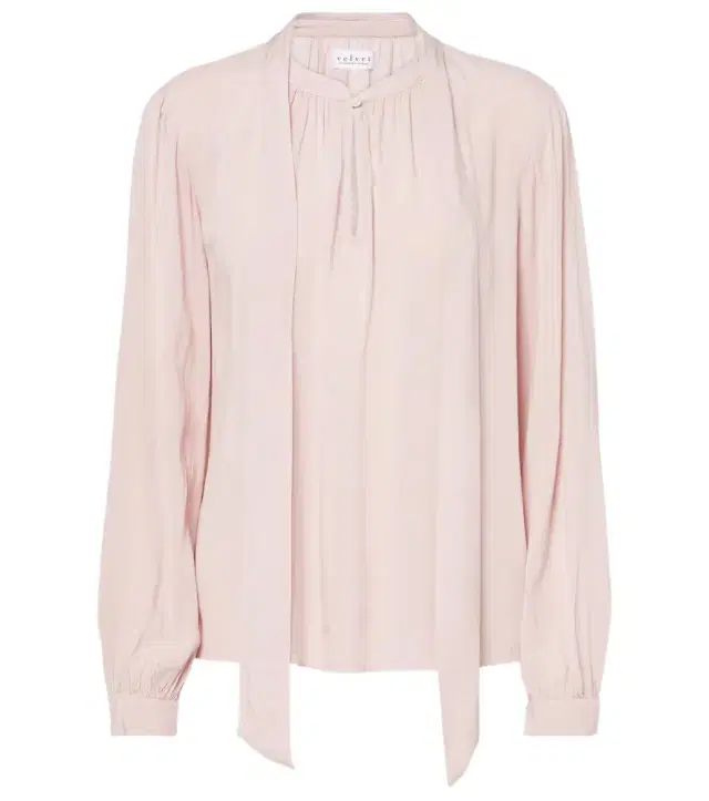 Velvet Gabrielle draped rayon challis blouse