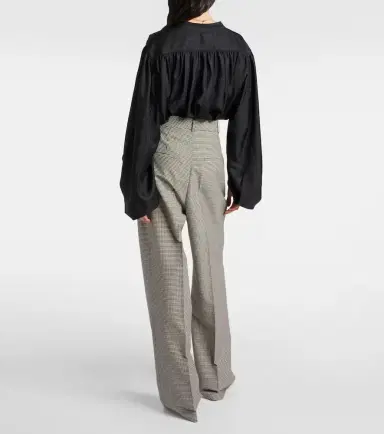 Rohe Róhe Gingham wool-blend wide-leg pants | Thumbnail 3