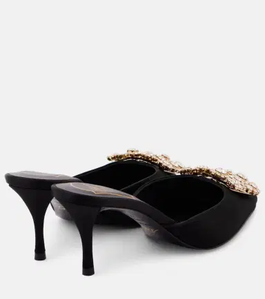 Roger Vivier Efflorescence 65 embellished satin mules | Thumbnail 3