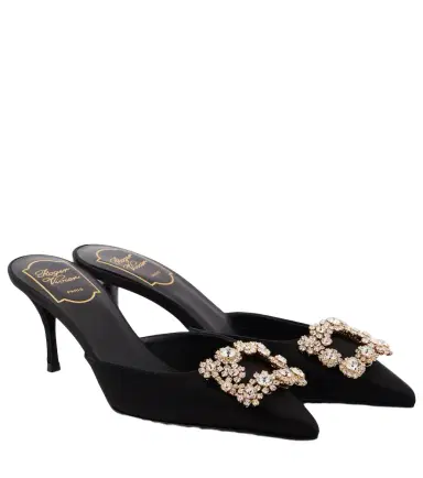 Roger Vivier Efflorescence 65 embellished satin mules | Thumbnail 1