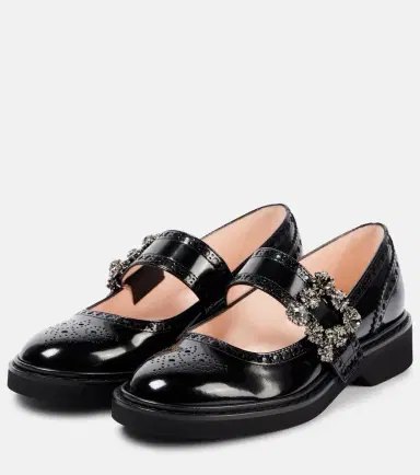Roger Vivier Viv' Rangers patent leather Mary Jane flats | Thumbnail 4
