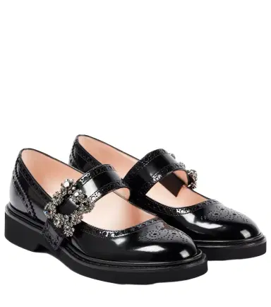 Roger Vivier Viv' Rangers patent leather Mary Jane flats | Thumbnail 1