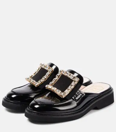 Roger Vivier Viv' Rangers embellished leather mules | Thumbnail 4