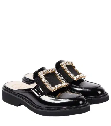 Roger Vivier Viv' Rangers embellished leather mules | Thumbnail 1