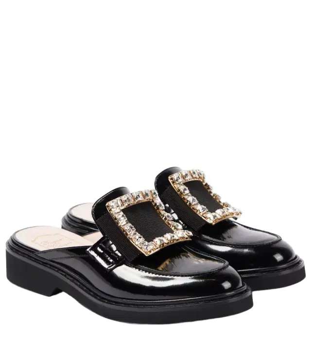 Roger Vivier Viv' Rangers embellished leather mules