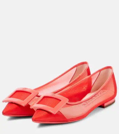 Roger Vivier Gommettine leather-trimmed ballet flats | Thumbnail 2