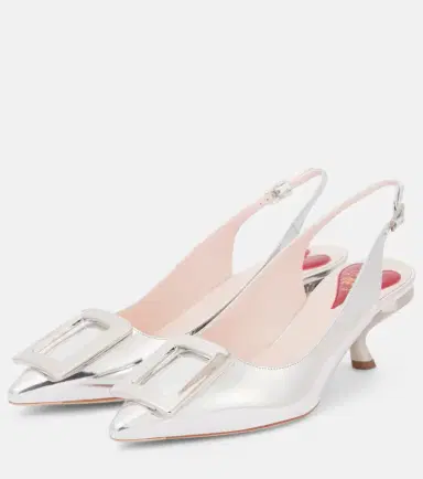 Roger Vivier Virgule 55 metallic leather slingback pumps | Thumbnail 2 Roger Vivier Virgule 55 metallic leather slingback pumps | Thumbnail 2