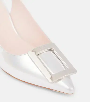 Roger Vivier Virgule 55 metallic leather slingback pumps | Thumbnail 3 Roger Vivier Virgule 55 metallic leather slingback pumps | Thumbnail 3