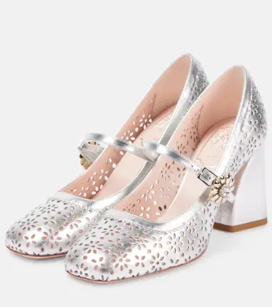 Roger Vivier Très Vivier metallic leather Mary Jane pumps | Thumbnail 3