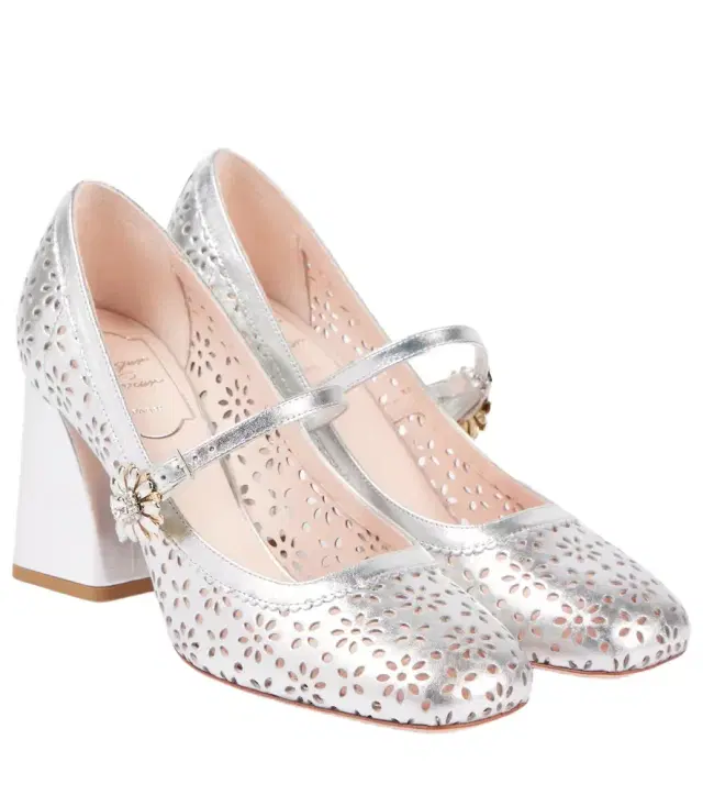 Roger Vivier Très Vivier metallic leather Mary Jane pumps