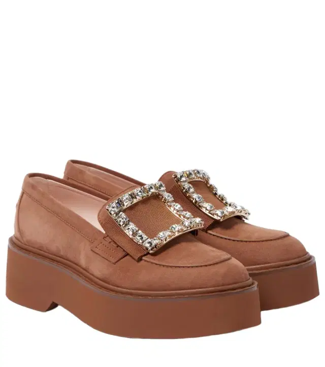 Roger Vivier Viv' Rangers suede platform loafers