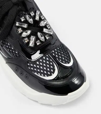 Roger Vivier Embellished leather-trimmed sneakers | Thumbnail 3 Roger Vivier Embellished leather-trimmed sneakers | Thumbnail 3