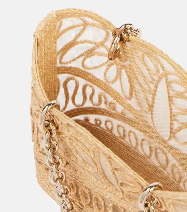 Aquazzura Kahlo Mini logo raffia tote bag | Thumbnail 2