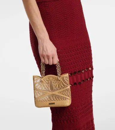 Aquazzura Kahlo Mini logo raffia tote bag | Thumbnail 4