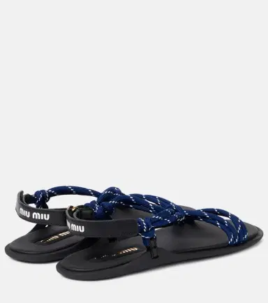 Miu Miu Rivière leather-trimmed sandals | Thumbnail 2 Miu Miu Rivière leather-trimmed sandals | Thumbnail 2
