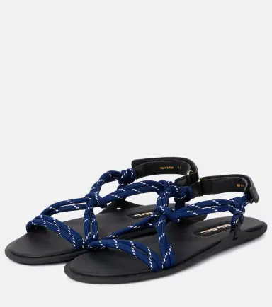 Miu Miu Rivière leather-trimmed sandals | Thumbnail 4 Miu Miu Rivière leather-trimmed sandals | Thumbnail 4