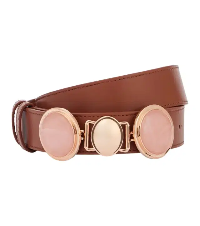Gabriela Hearst Grange Rose Quartz leather belt